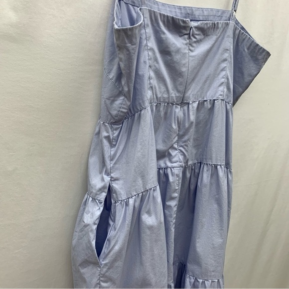 Gap tiered midi dress size 4 cotton blue Summer beach vacation fit and flare - Picture 8 of 14